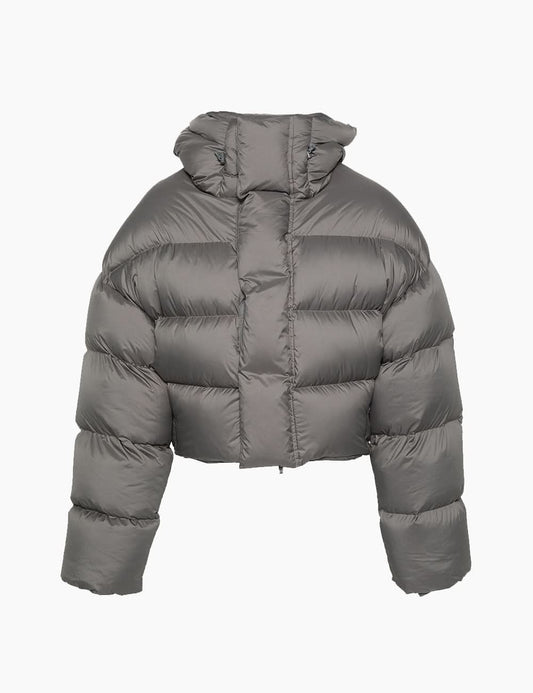 Gray high-neck down jacket