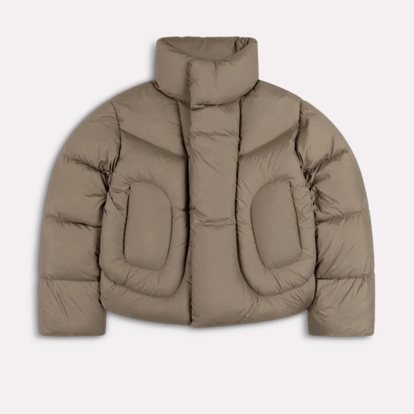 Green Roll Neck Puffer Jacket