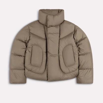 Green Roll Neck Puffer Jacket