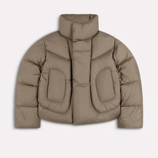 Green Roll Neck Puffer Jacket