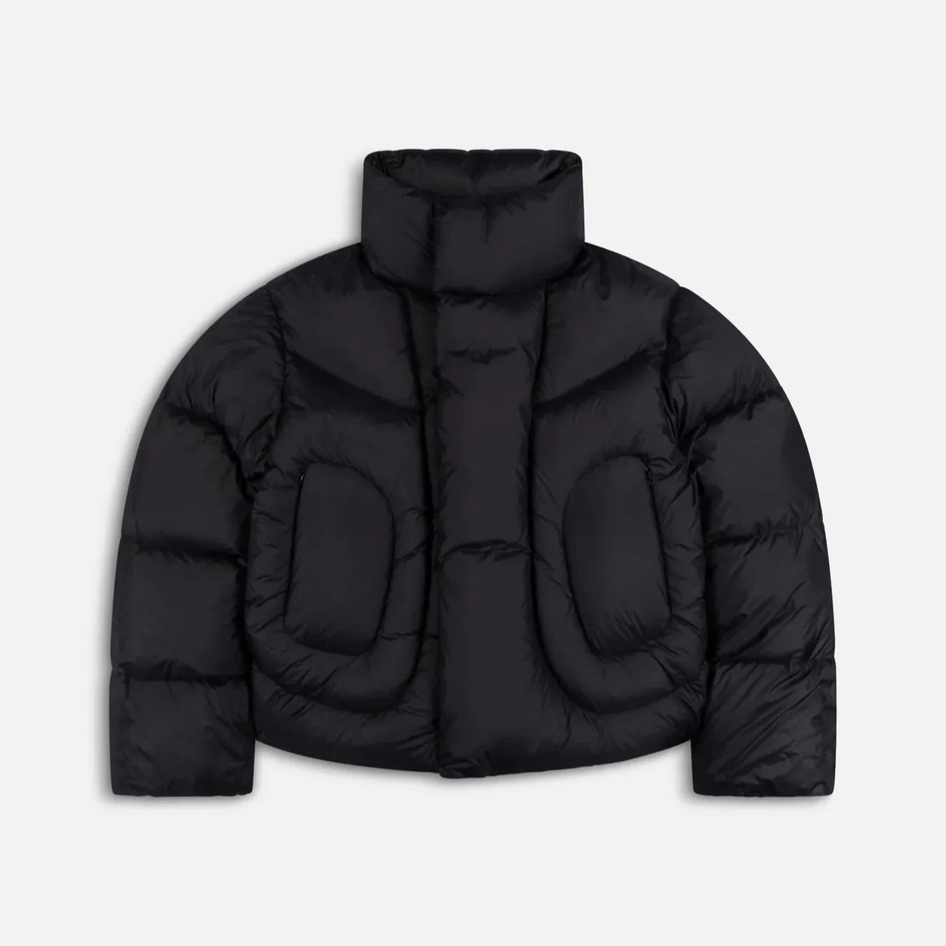 Black Roll Neck Puffer Jacket