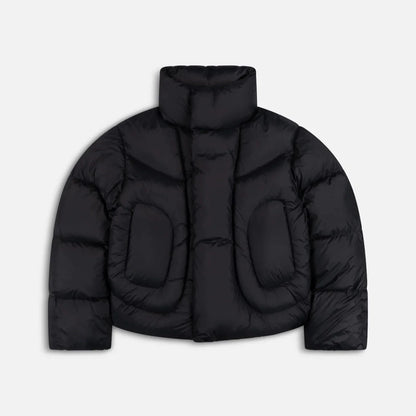 Black Roll Neck Puffer Jacket
