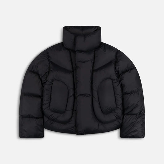 Black Roll Neck Puffer Jacket
