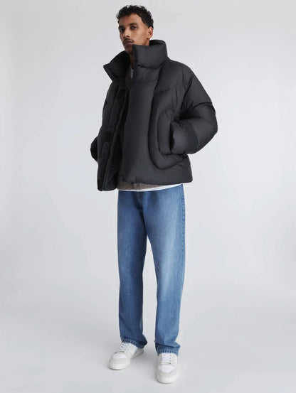 Black Roll Neck Puffer Jacket