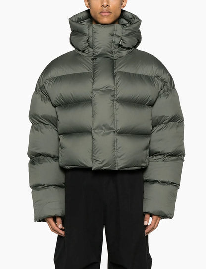 Green high-neck down jacket